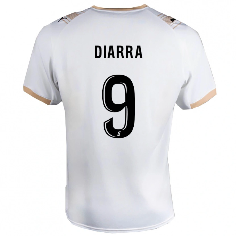 Danxen Bambino Maglia Thiemoko Diarra #9 Bianco Nero Kit Gara Away 2025/26 Maglietta