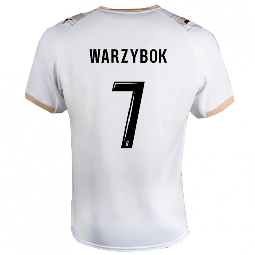 Danxen Bambino Maglia Olivier Warzybok #7 Bianco Nero Kit Gara Away 2025/26 Maglietta