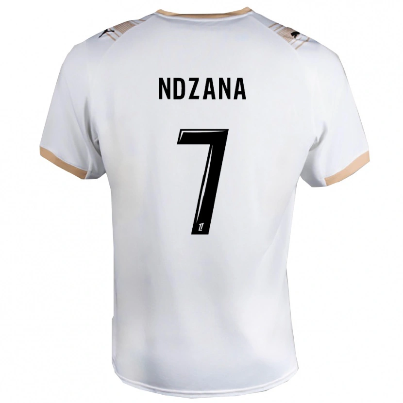 Danxen Bambino Maglia Colette Ndzana #7 Bianco Nero Kit Gara Away 2025/26 Maglietta