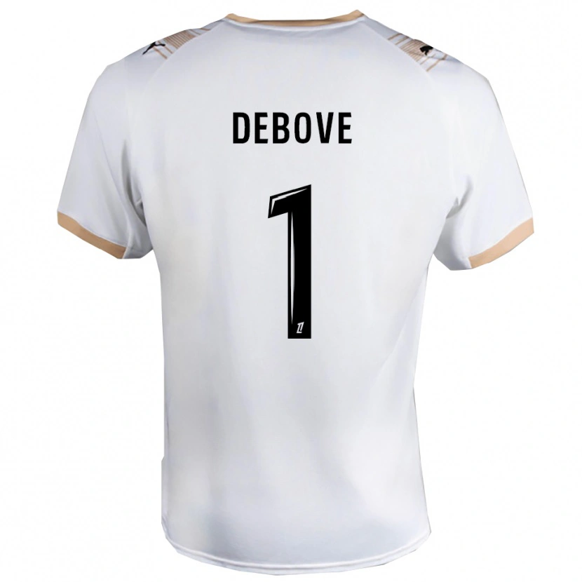 Danxen Bambino Maglia Maxime Debove #1 Bianco Nero Kit Gara Away 2025/26 Maglietta