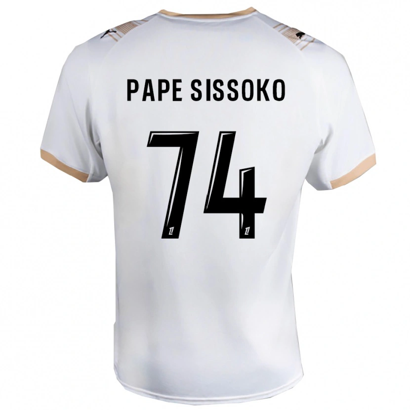 Danxen Bambino Maglia Niama Pape Sissoko #74 Bianco Nero Kit Gara Away 2025/26 Maglietta