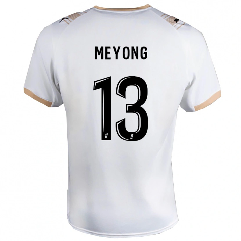Danxen Bambino Maglia Charlène Meyong #13 Bianco Nero Kit Gara Away 2025/26 Maglietta