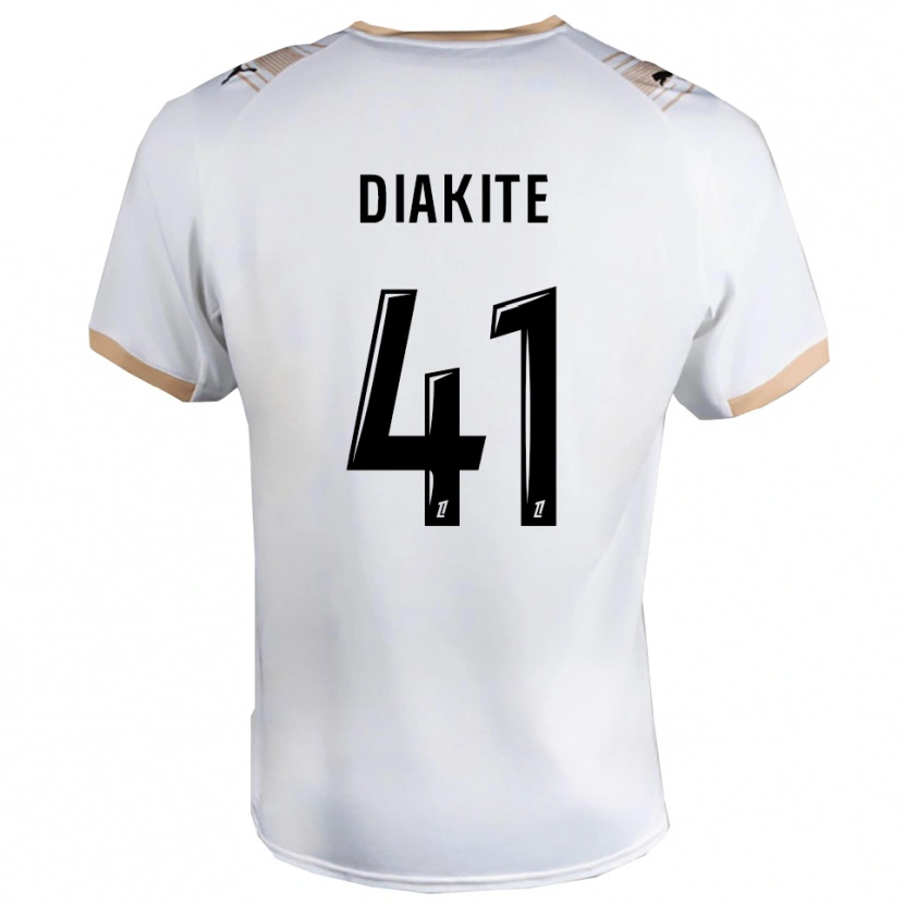 Danxen Bambino Maglia Ibrahim Diakité #41 Bianco Nero Kit Gara Away 2025/26 Maglietta