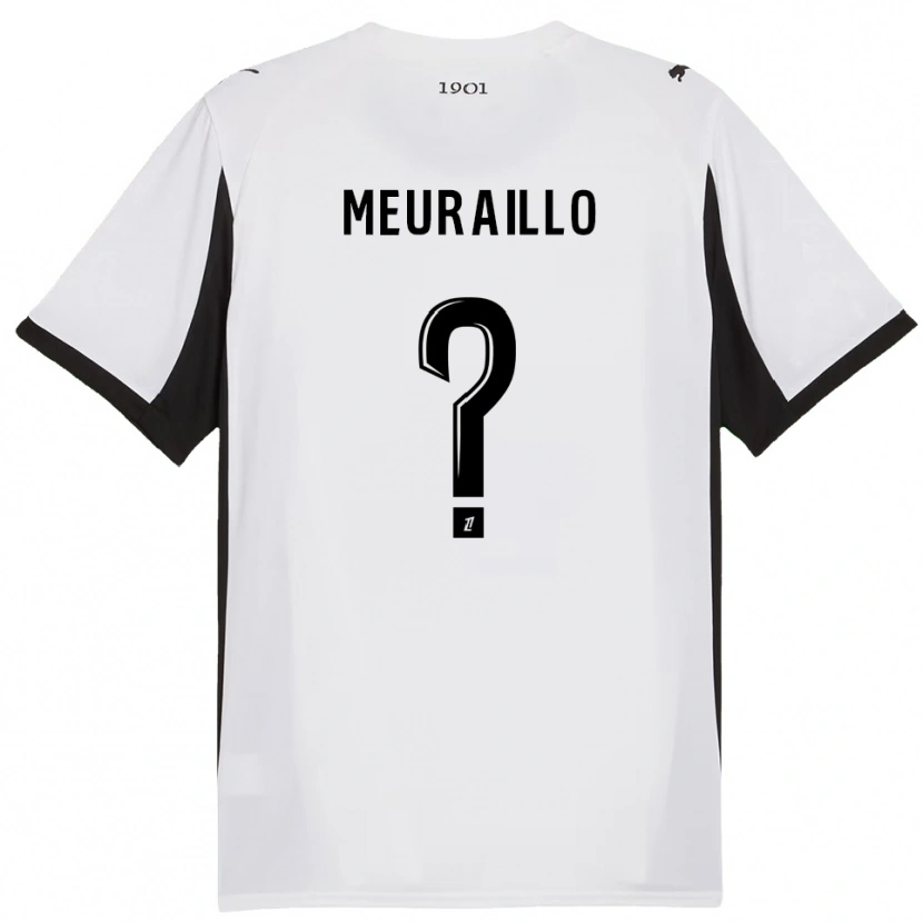 Danxen Bambino Maglia Thâo Mouapa Mwa Meuraillo #0 Bianco Nero Kit Gara Away 2025/26 Maglietta
