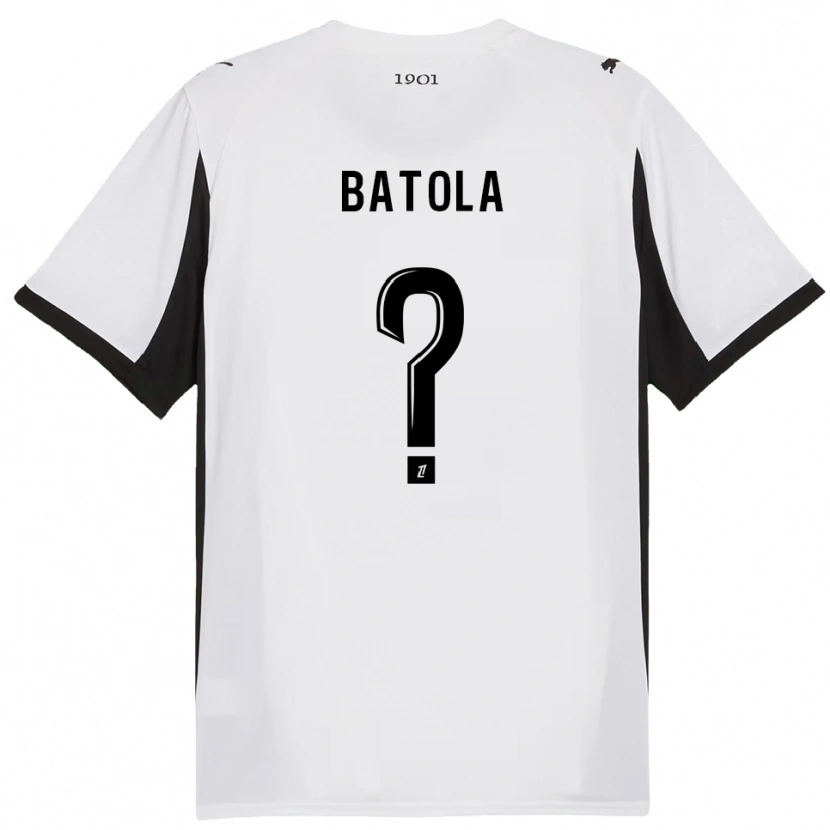 Danxen Bambino Maglia Yann Batola #0 Bianco Nero Kit Gara Away 2025/26 Maglietta