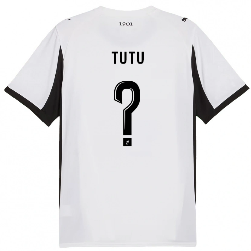 Danxen Bambino Maglia Gabriel Tutu #0 Bianco Nero Kit Gara Away 2025/26 Maglietta