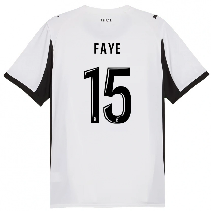 Danxen Bambino Maglia Mikayil Faye #15 Bianco Nero Kit Gara Away 2025/26 Maglietta