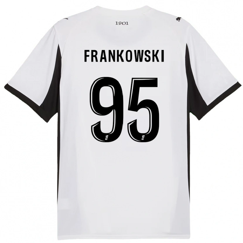 Danxen Bambino Maglia Przemyslaw Frankowski #95 Bianco Nero Kit Gara Away 2025/26 Maglietta