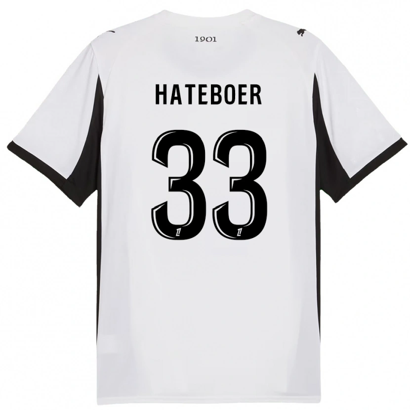 Danxen Bambino Maglia Hans Hateboer #33 Bianco Nero Kit Gara Away 2025/26 Maglietta