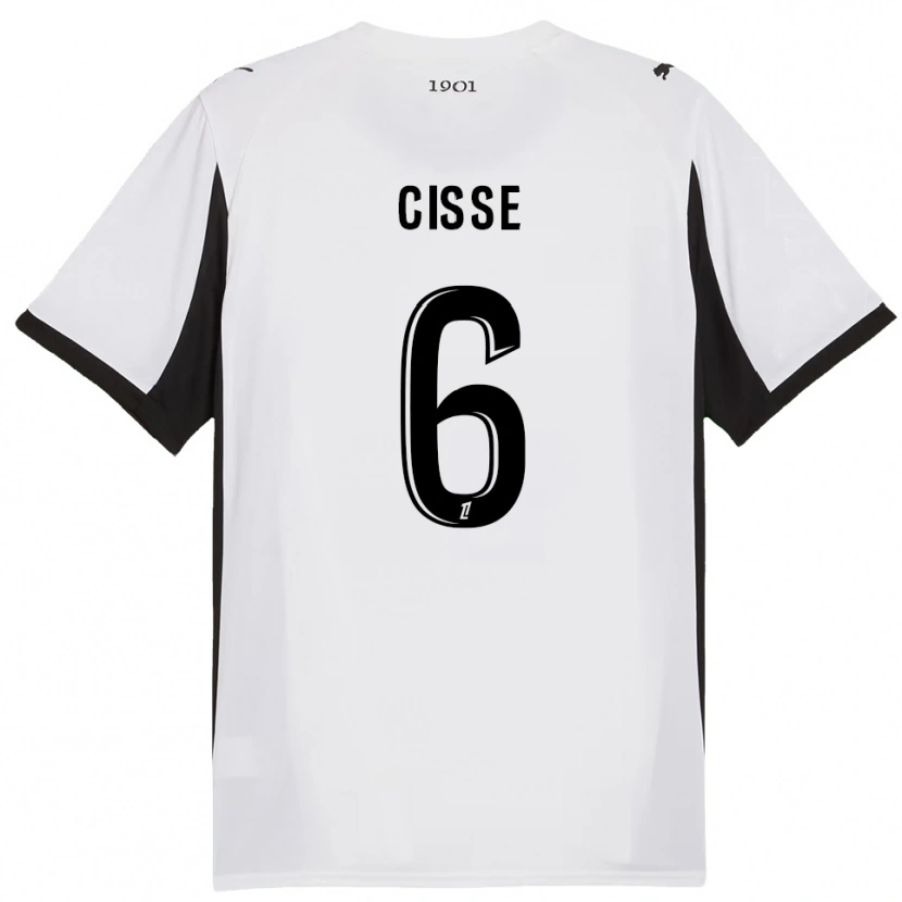 Danxen Bambino Maglia Djaoui Cissé #6 Bianco Nero Kit Gara Away 2025/26 Maglietta