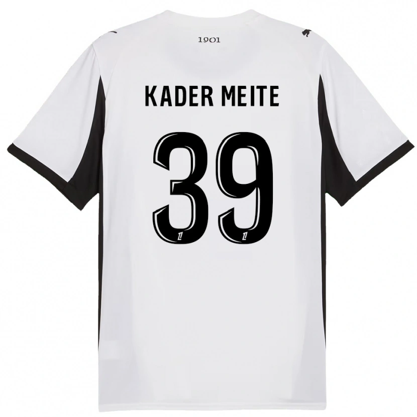 Danxen Bambino Maglia Mohamed Kader Meïté #39 Bianco Nero Kit Gara Away 2025/26 Maglietta