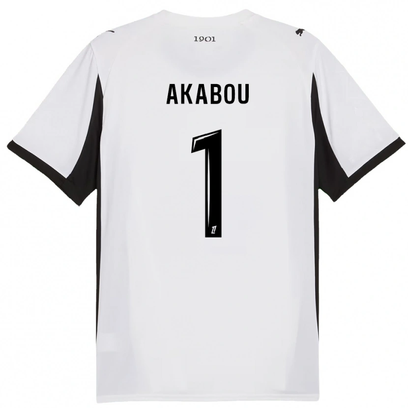 Danxen Bambino Maglia Ayoub Akabou #1 Bianco Nero Kit Gara Away 2025/26 Maglietta