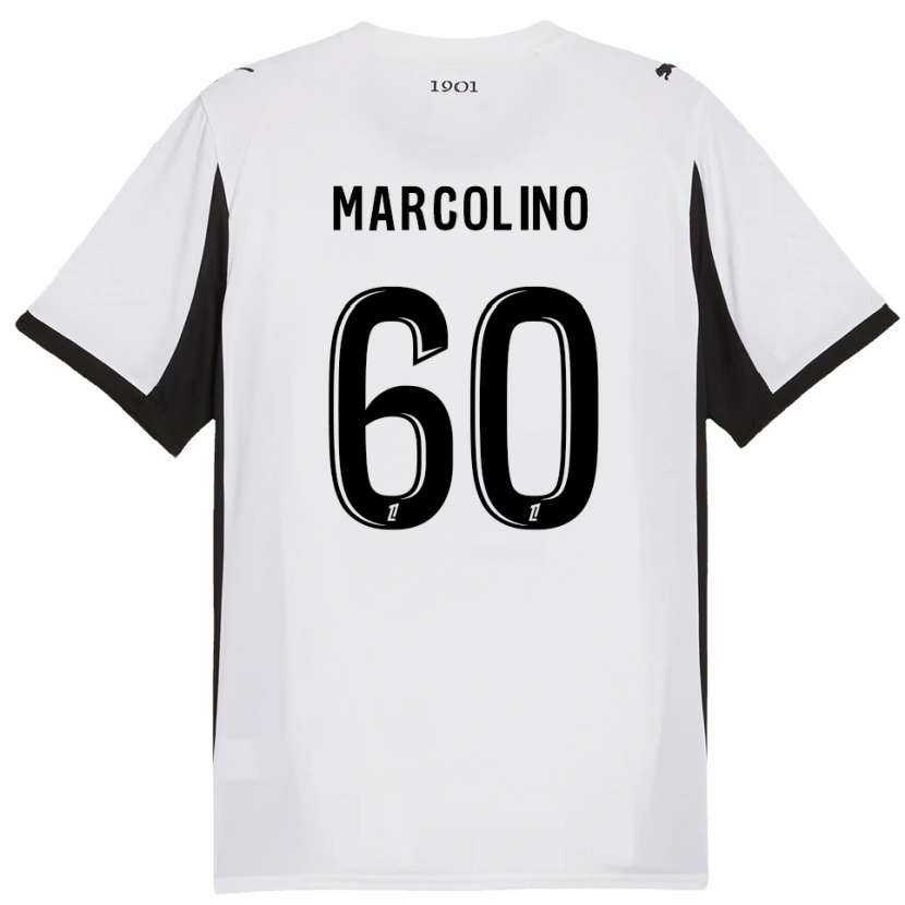 Danxen Bambino Maglia Henrick Do Marcolino #60 Bianco Nero Kit Gara Away 2025/26 Maglietta