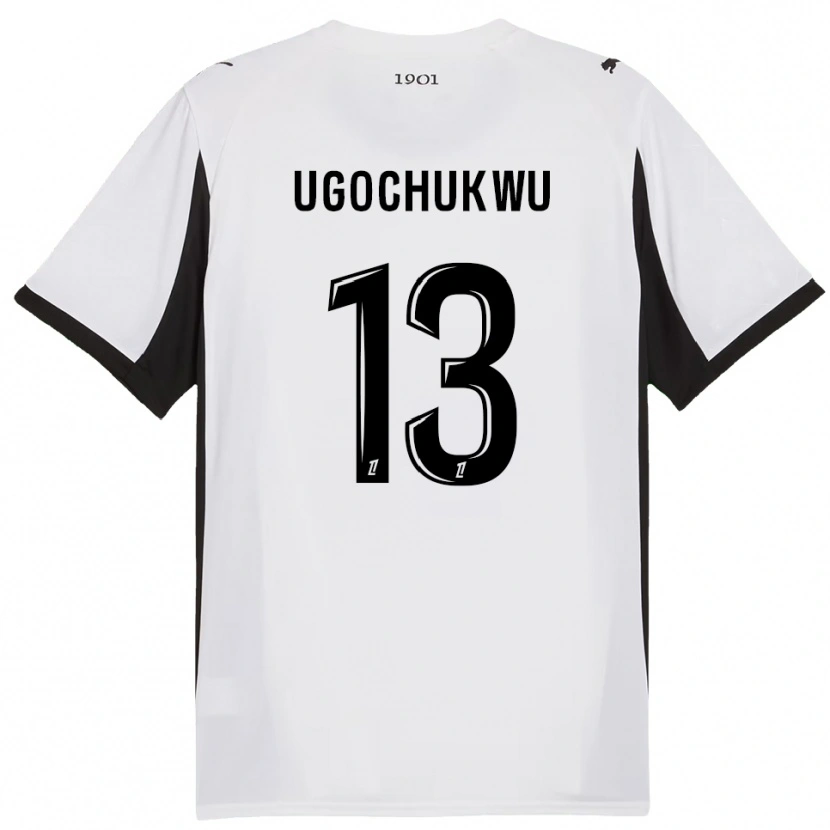 Danxen Bambino Maglia Chibuike Ugochukwu #13 Bianco Nero Kit Gara Away 2025/26 Maglietta