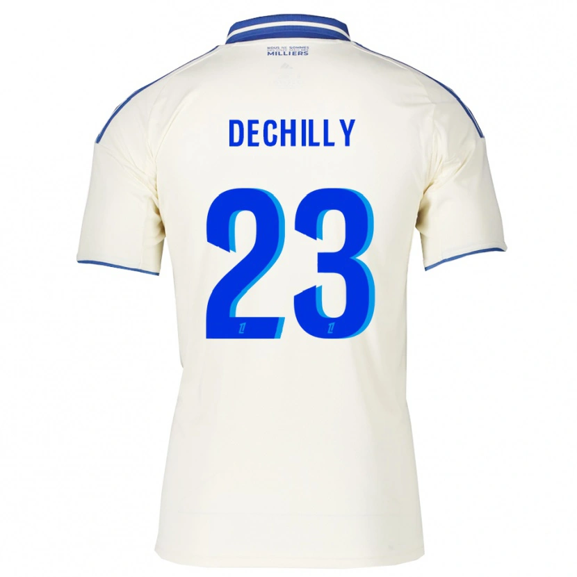 Danxen Bambino Maglia Pauline Dechilly #23 Champagne Blu Kit Gara Away 2025/26 Maglietta