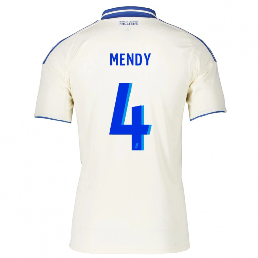 Danxen Bambino Maglia François Mendy #4 Champagne Blu Kit Gara Away 2025/26 Maglietta