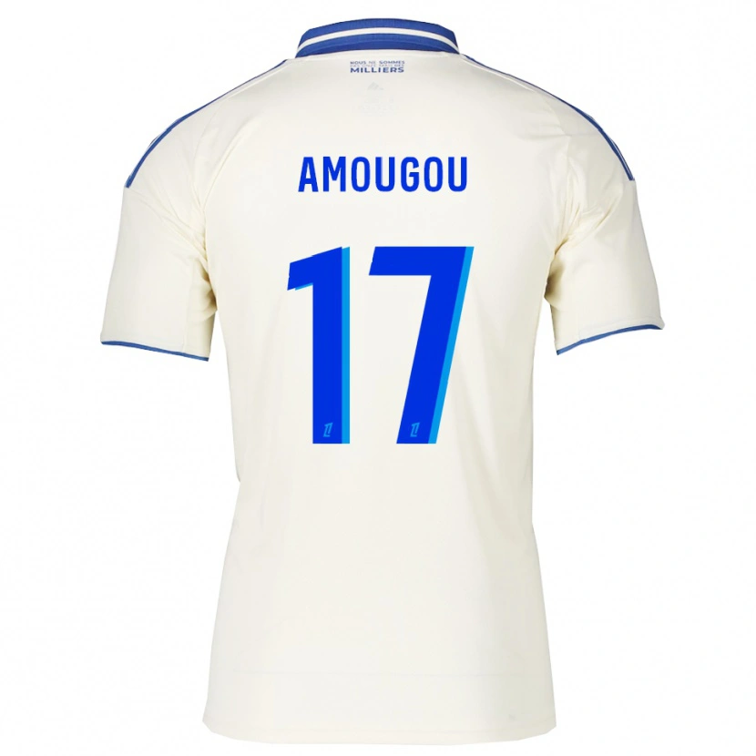 Danxen Bambino Maglia Mathis Amougou #17 Champagne Blu Kit Gara Away 2025/26 Maglietta