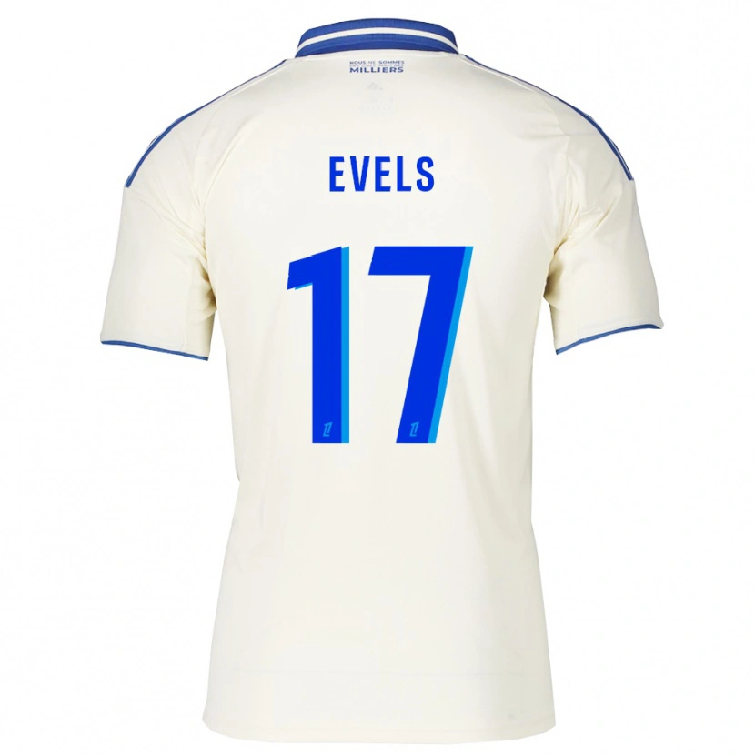 Danxen Bambino Maglia Emily Evels #17 Champagne Blu Kit Gara Away 2025/26 Maglietta