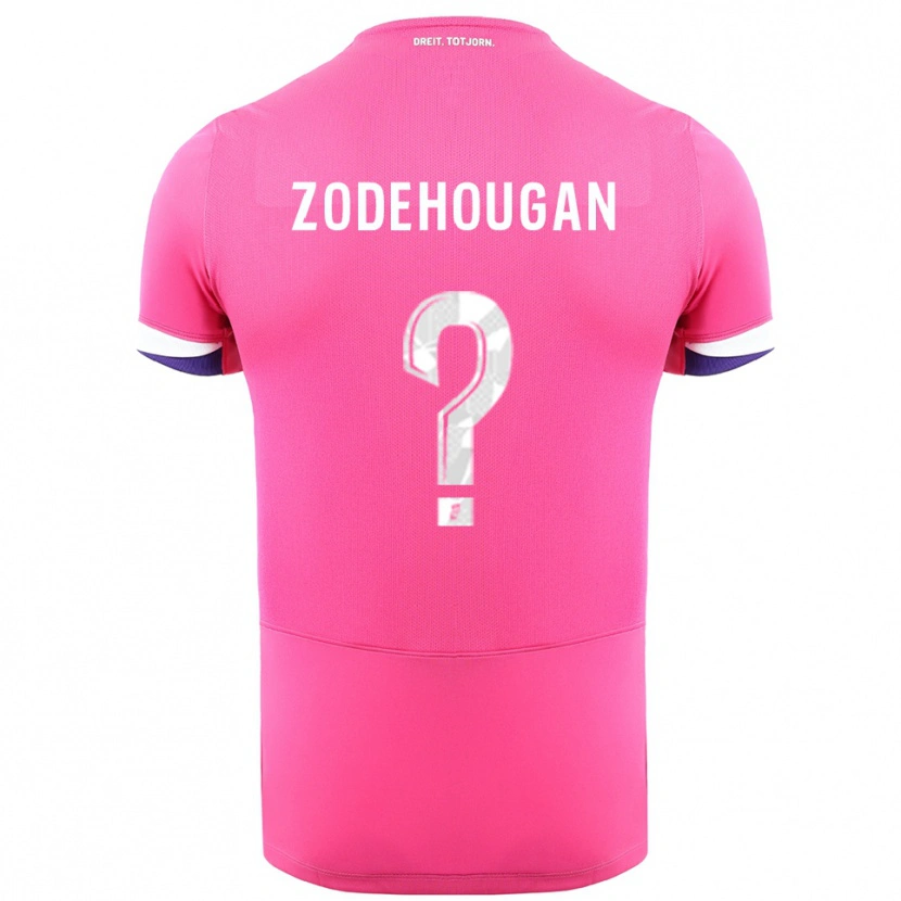 Danxen Bambino Maglia Yanis Zodehougan #0 Rosa Bianco Kit Gara Away 2025/26 Maglietta