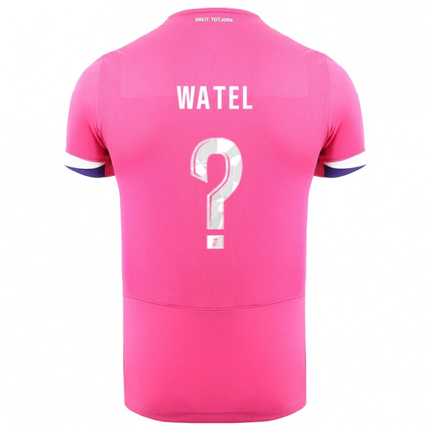 Danxen Bambino Maglia Kylian Watel #0 Rosa Bianco Kit Gara Away 2025/26 Maglietta