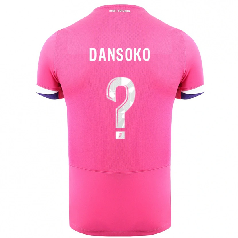 Danxen Bambino Maglia Mohamed Dansoko #0 Rosa Bianco Kit Gara Away 2025/26 Maglietta