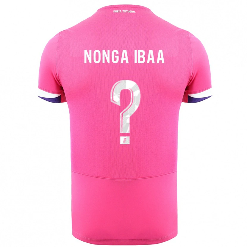 Danxen Bambino Maglia Alou Nonga Ibaa #0 Rosa Bianco Kit Gara Away 2025/26 Maglietta