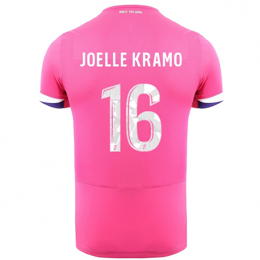 Danxen Bambino Maglia Marie Joelle Kramo #16 Rosa Bianco Kit Gara Away 2025/26 Maglietta