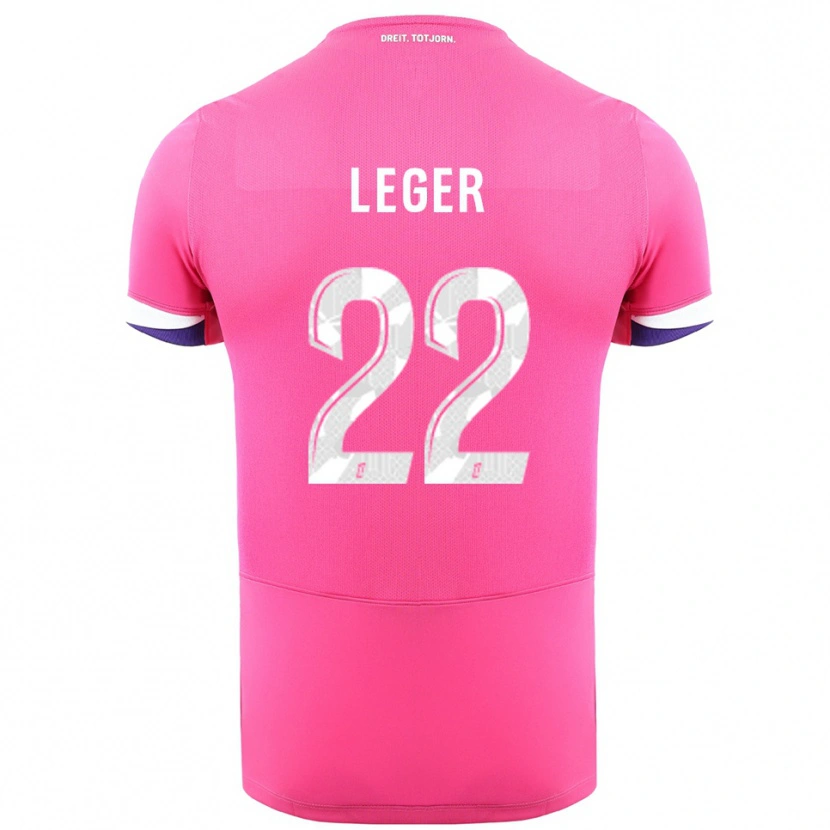 Danxen Bambino Maglia Christelle Léger #22 Rosa Bianco Kit Gara Away 2025/26 Maglietta
