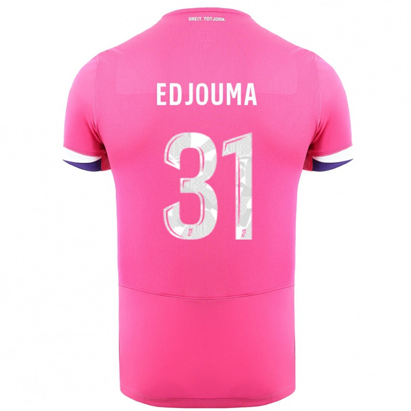 Danxen Bambino Maglia Noah Edjouma #31 Rosa Bianco Kit Gara Away 2025/26 Maglietta