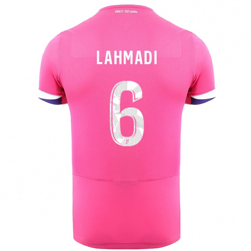 Danxen Bambino Maglia Noah Lahmadi #6 Rosa Bianco Kit Gara Away 2025/26 Maglietta