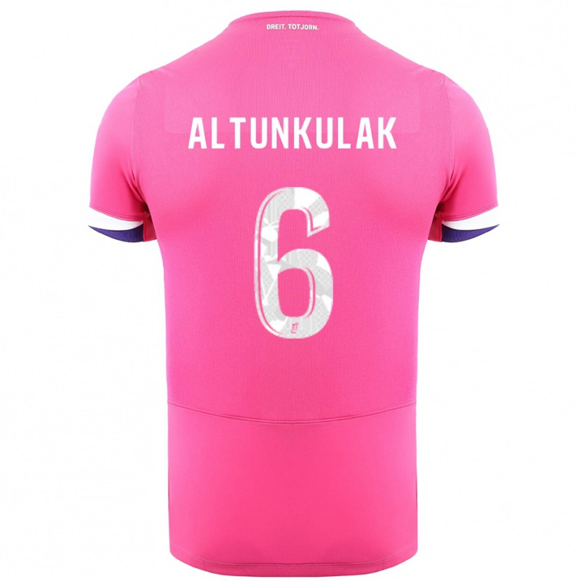 Danxen Bambino Maglia Selen Altunkulak #6 Rosa Bianco Kit Gara Away 2025/26 Maglietta