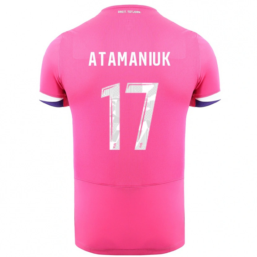Danxen Bambino Maglia Alexandra Atamaniuk #17 Rosa Bianco Kit Gara Away 2025/26 Maglietta