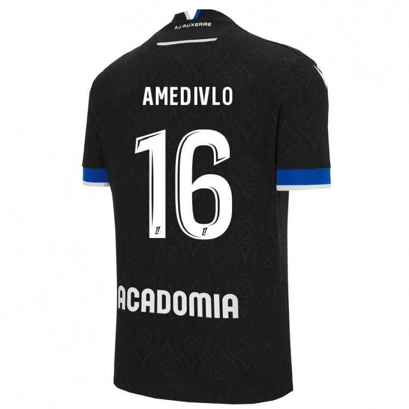 Danxen Bambino Maglia Rayann Amedivlo #16 Nero Bianco Kit Gara Away 2025/26 Maglietta