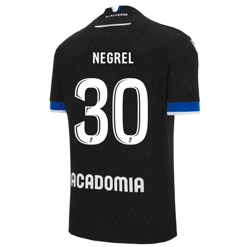 Danxen Bambino Maglia Tom Negrel #30 Nero Bianco Kit Gara Away 2025/26 Maglietta