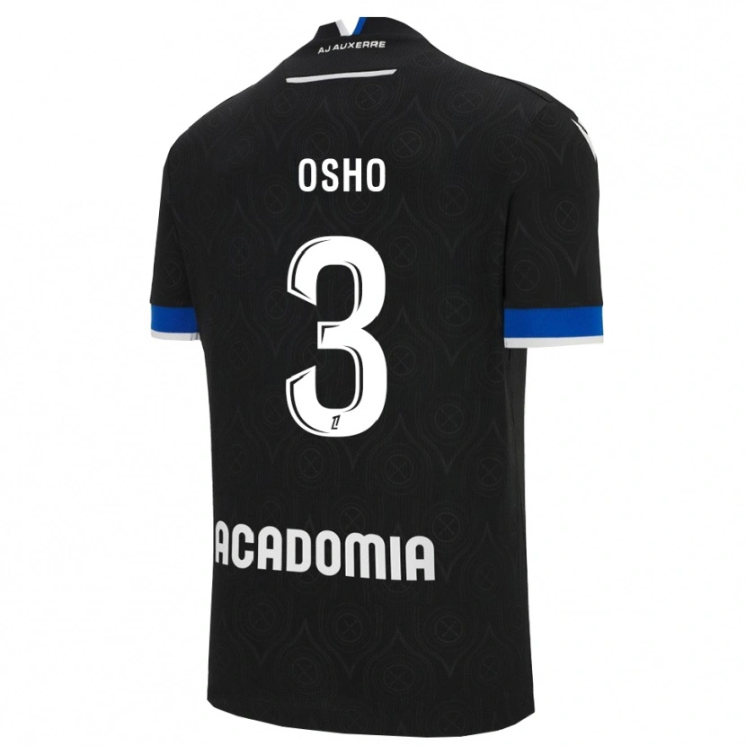 Danxen Bambino Maglia Gabriel Osho #3 Nero Bianco Kit Gara Away 2025/26 Maglietta