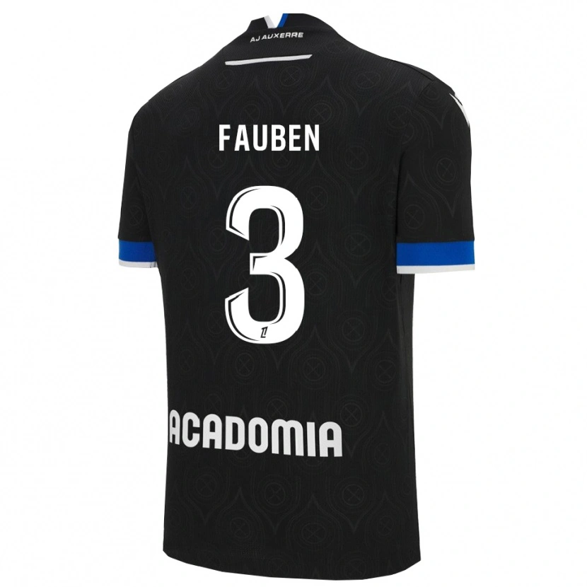 Danxen Bambino Maglia Marc-Allan Fauben #3 Nero Bianco Kit Gara Away 2025/26 Maglietta