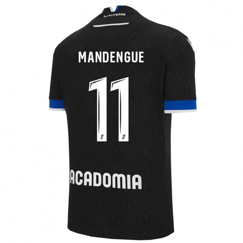 Danxen Bambino Maglia Rayan Mandengue #11 Nero Bianco Kit Gara Away 2025/26 Maglietta