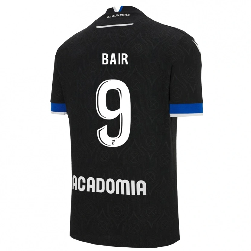 Danxen Bambino Maglia Theo Bair #9 Nero Bianco Kit Gara Away 2025/26 Maglietta