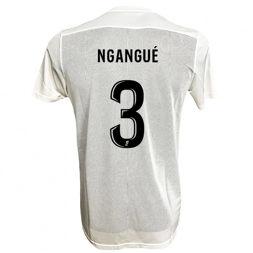 Danxen Bambino Maglia Maurice Ngangué #3 Nero Bianco Kit Gara Away 2025/26 Maglietta
