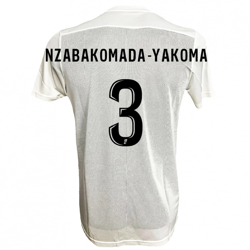 Danxen Bambino Maglia Raphaël Nzabakomada-Yakoma #3 Nero Bianco Kit Gara Away 2025/26 Maglietta