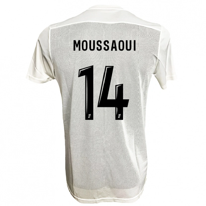 Danxen Bambino Maglia Amine Moussaoui #14 Nero Bianco Kit Gara Away 2025/26 Maglietta