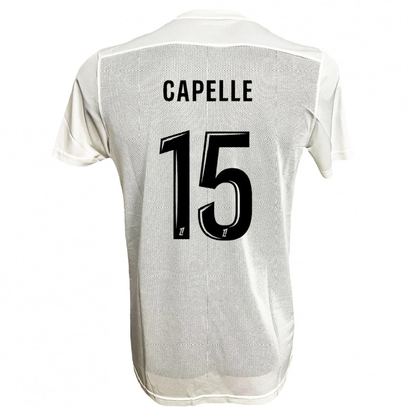 Danxen Bambino Maglia Pierrick Capelle #15 Nero Bianco Kit Gara Away 2025/26 Maglietta