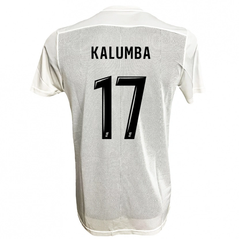 Danxen Bambino Maglia Justin Kalumba #17 Nero Bianco Kit Gara Away 2025/26 Maglietta