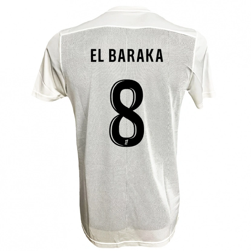 Danxen Bambino Maglia Jibril El Baraka #8 Nero Bianco Kit Gara Away 2025/26 Maglietta