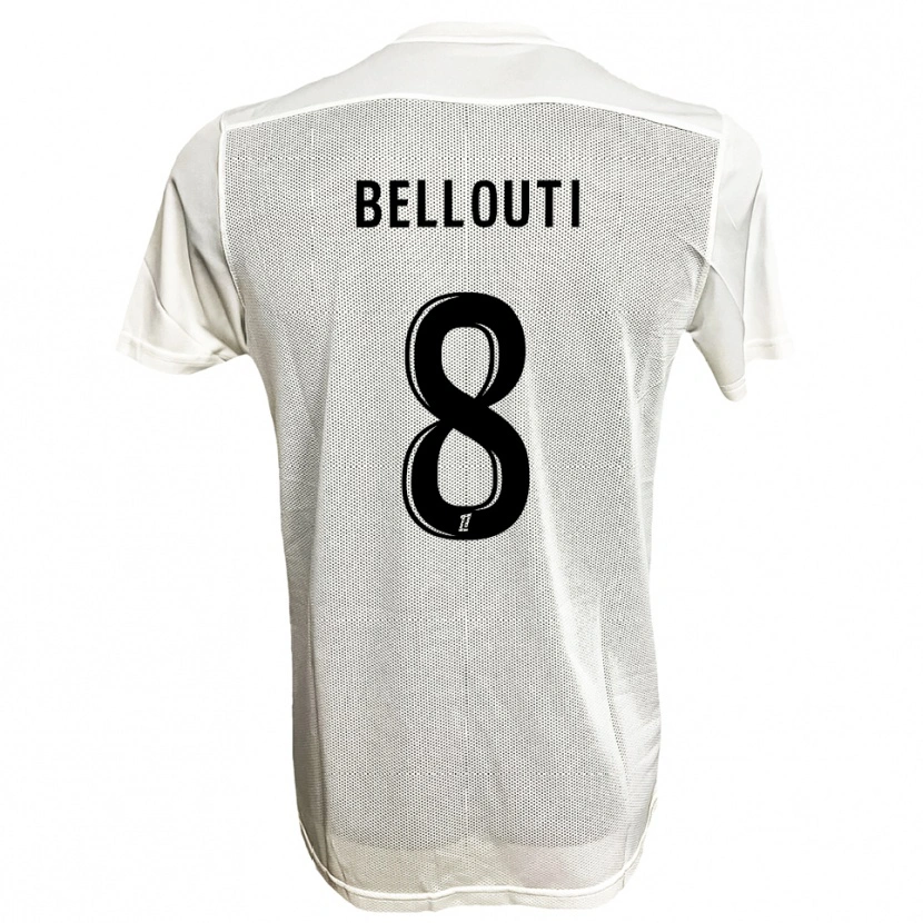 Danxen Bambino Maglia Enzo Bellouti #8 Nero Bianco Kit Gara Away 2025/26 Maglietta