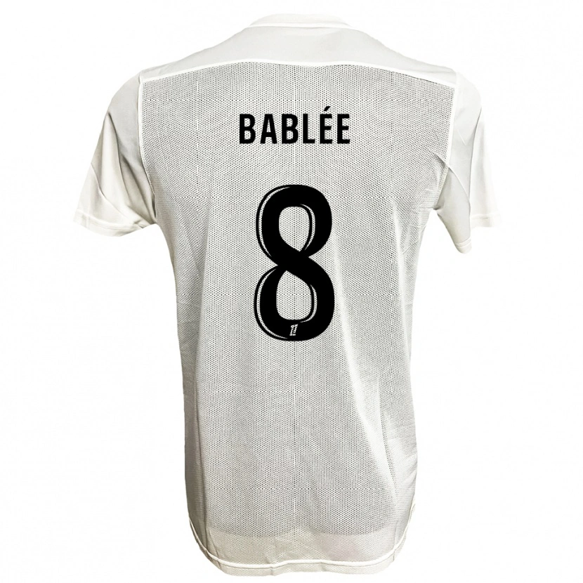 Danxen Bambino Maglia Alix Bablée #8 Nero Bianco Kit Gara Away 2025/26 Maglietta