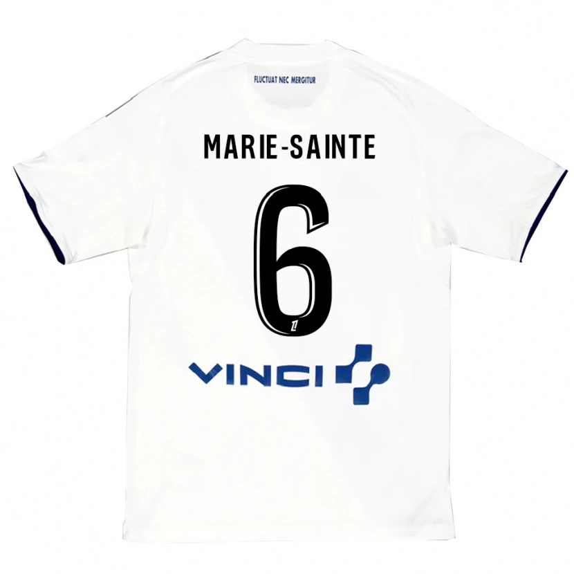 Danxen Bambino Maglia Andrew Marie-Sainte #6 Bianco Blu Kit Gara Away 2025/26 Maglietta