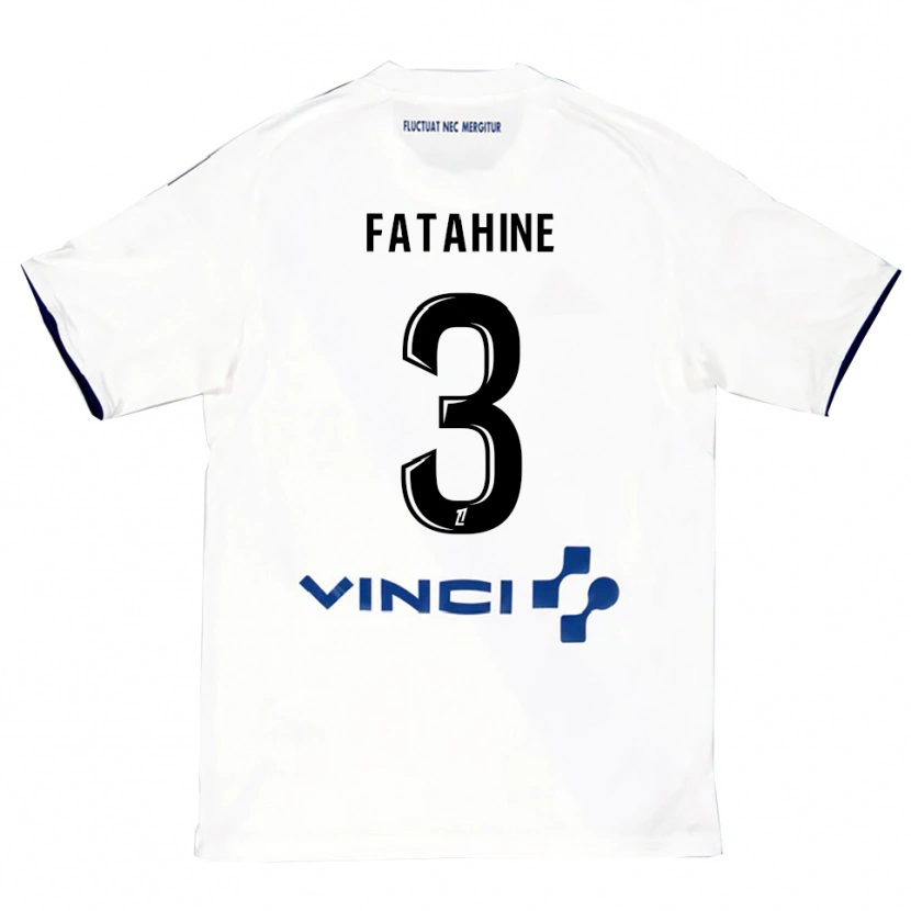 Danxen Bambino Maglia Anis Fatahine #3 Bianco Blu Kit Gara Away 2025/26 Maglietta