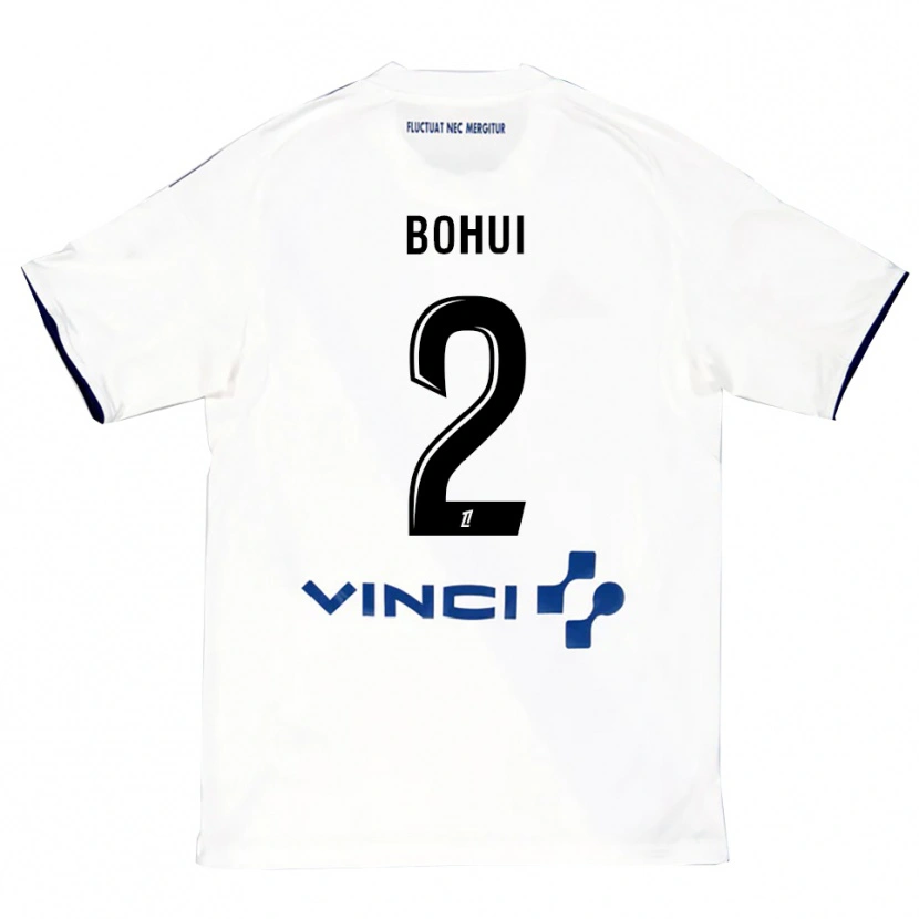 Danxen Bambino Maglia Isaiah Bohui #2 Bianco Blu Kit Gara Away 2025/26 Maglietta