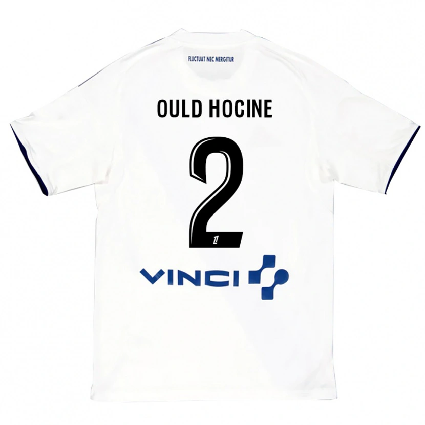 Danxen Bambino Maglia Célina Ould Hocine #2 Bianco Blu Kit Gara Away 2025/26 Maglietta
